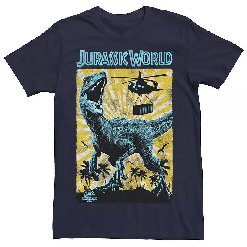 Mens Jurassic World T-Rex Color Pop Retro Poster Tee Product Image