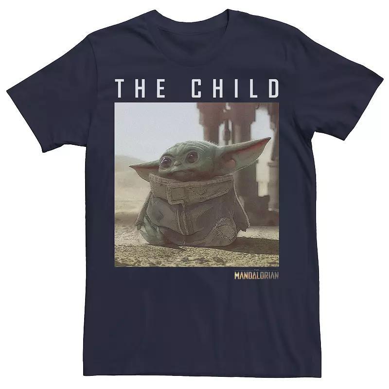 Big & Tall Star Wars The Mandalorian The Child Long Ears Photo Tee, Mens Blue Product Image