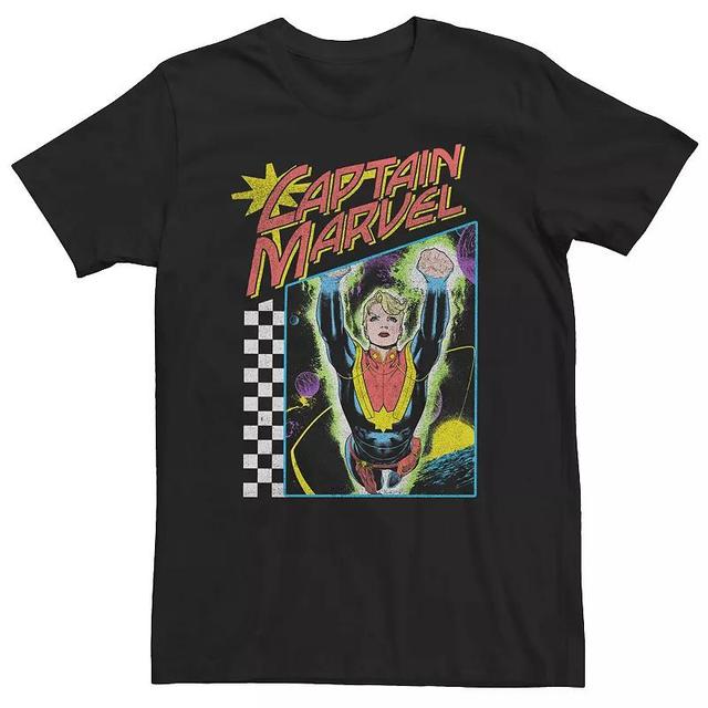 Big & Tall Marvel Captain Marvel Vintage 90s Style Space Poster Tee, Mens Product Image