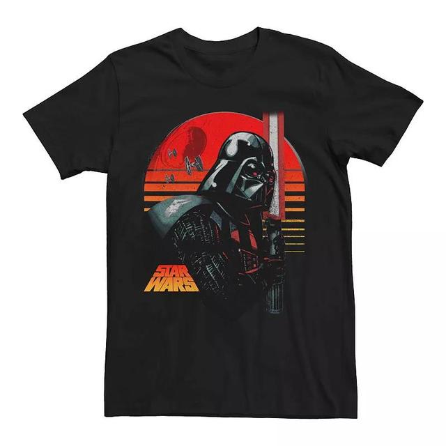 Mens Star Wars Darth Vader Dark Retro Poster Graphic Tee Product Image