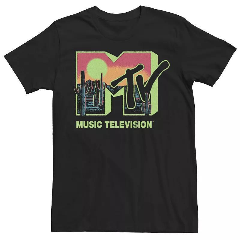 Mens MTV Desert Sunset Print Logo Graphic Tee Product Image