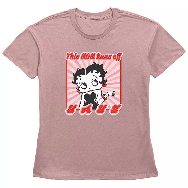 Womens Betty Boop My Mom Runs Off Sass Basic Fit Graphic Tee Product Image