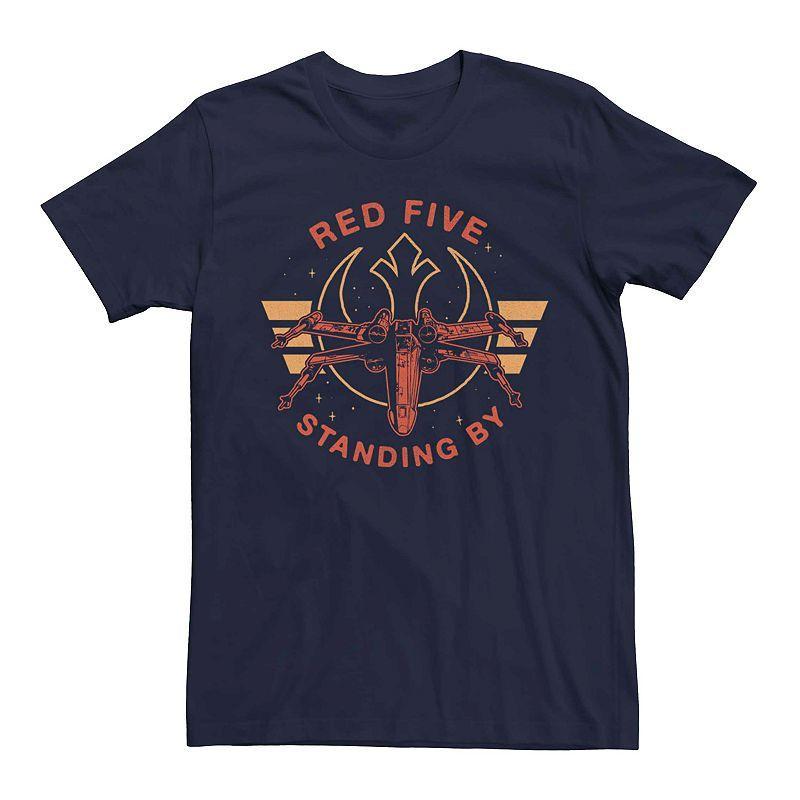 Mens Star Wars Red Five Standing By Retro Graphic Tee Blue Product Image