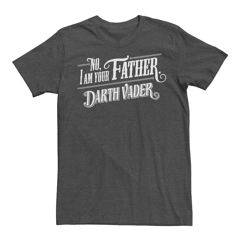 Mens Star Wars No, I Am Your Father Darth Vader Quote Graphic Tee Grey Heather Product Image