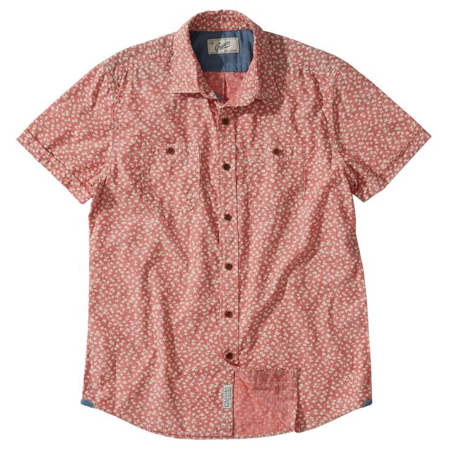 Drayton Printed Chambray Shirt - Cranberry Whisper (Final Sale) Product Image