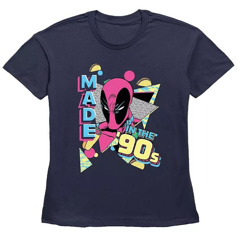 Womens Marvel Deadpool Made In The 90s Graphic Tee Blue Product Image