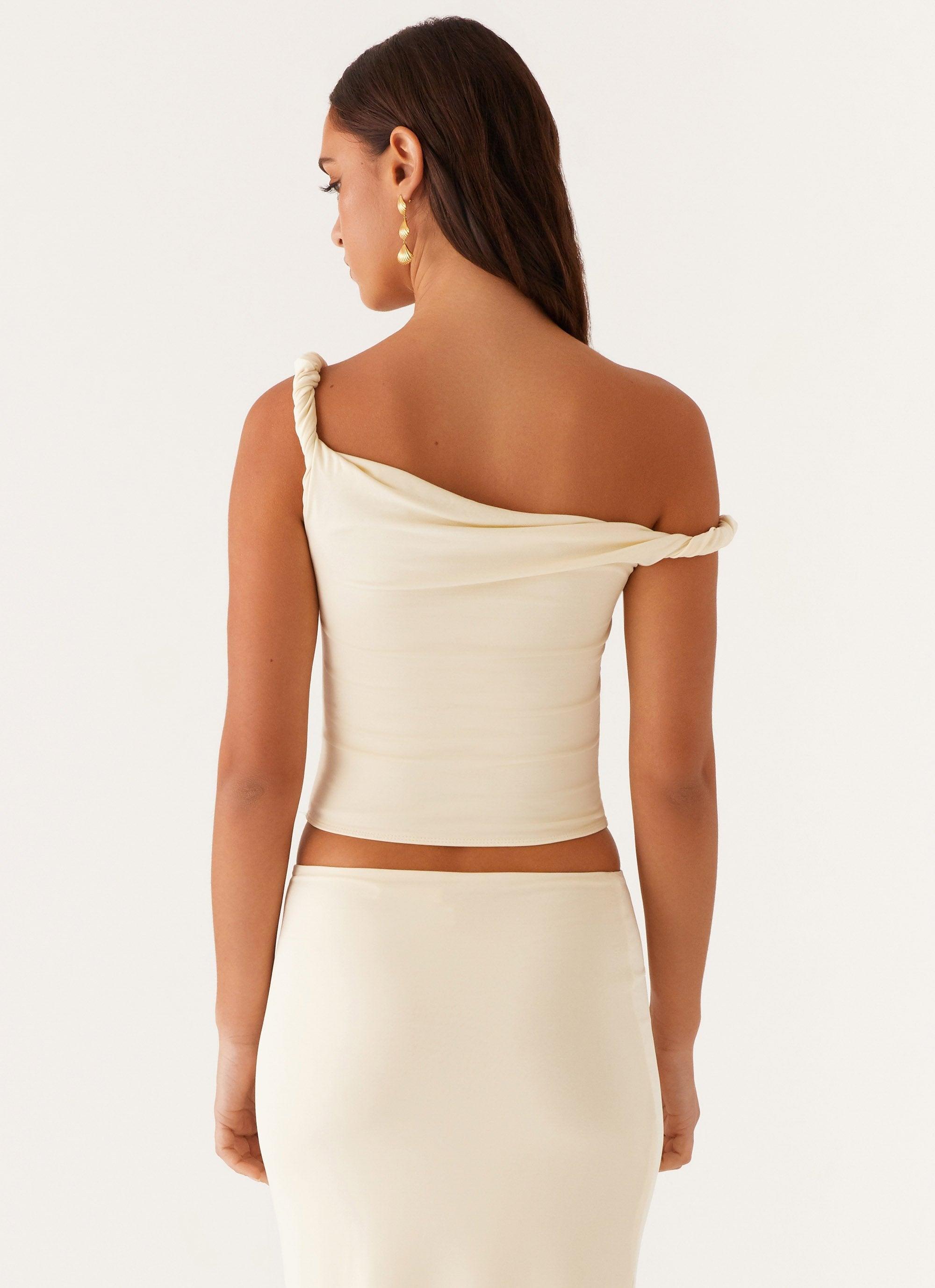 Solace Soul Twist Shoulder Top - Yellow Product Image