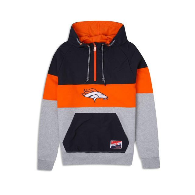 Denver Broncos Throwback Quarter Zip Hoodie Male Product Image