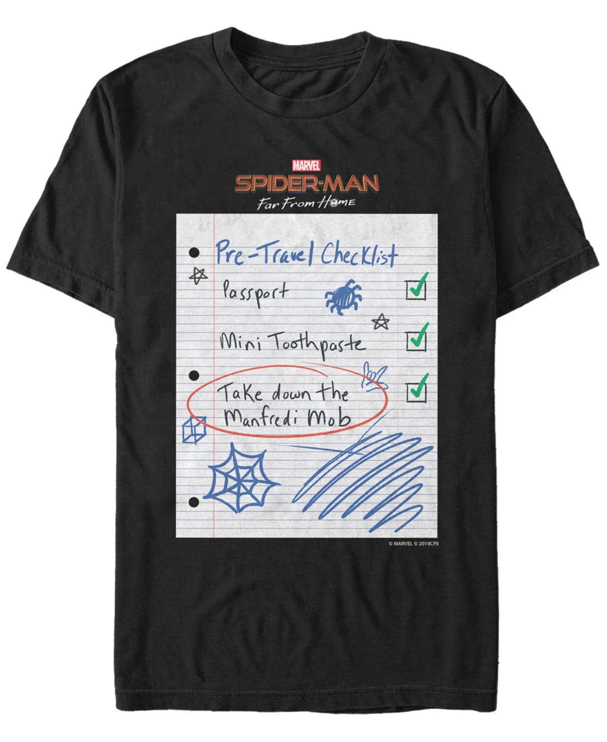 Mens Marvel Spider-Man: Far From Home Paper Checklist Tee Black Product Image