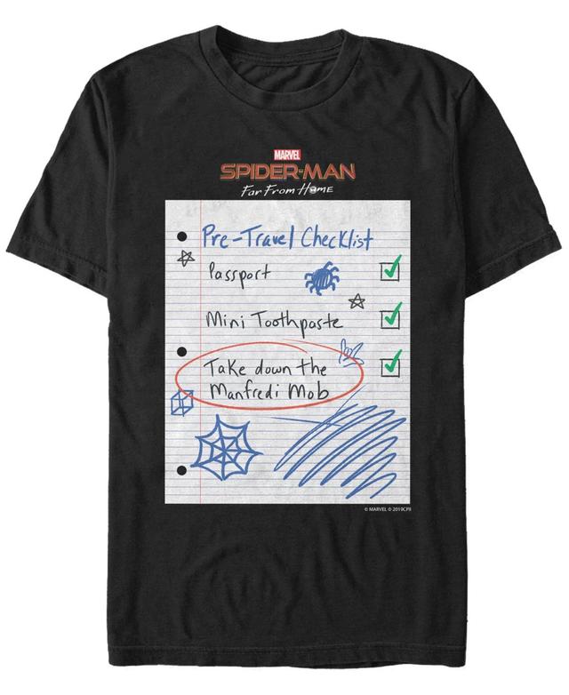 Mens Marvel Spider-Man: Far From Home Paper Checklist Tee Product Image