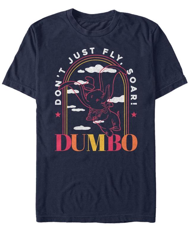 Mens Disney Dumbo Line Art Dont Just Fly Soar Tee Blue Product Image