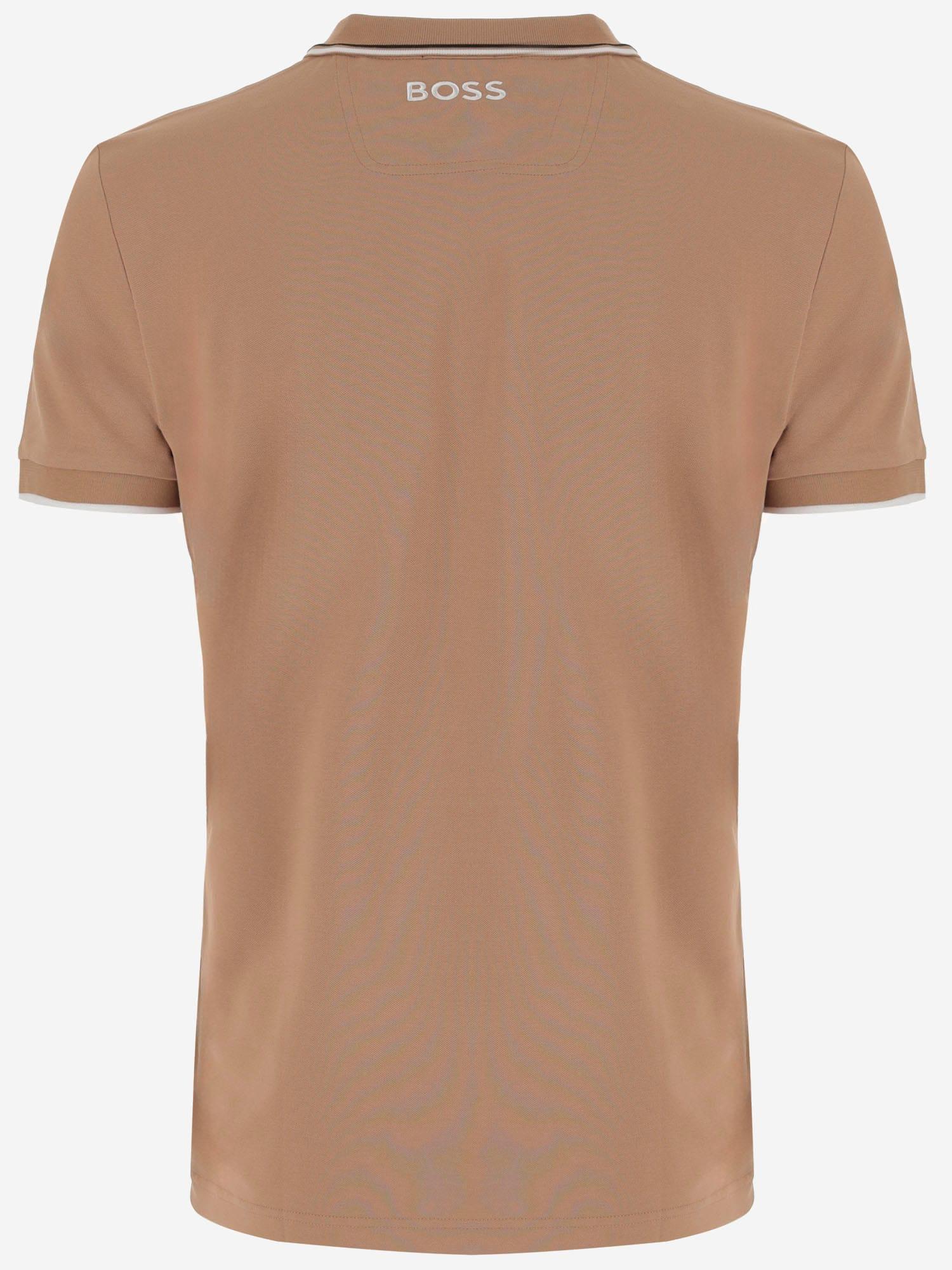 HUGO BOSS Stretch Cotton Blend Polo Shirt With Logo In Khaki Product Image