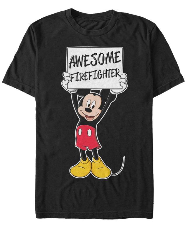 Mens Disney Mickey Mouse Awesome Firefighter Tee Product Image