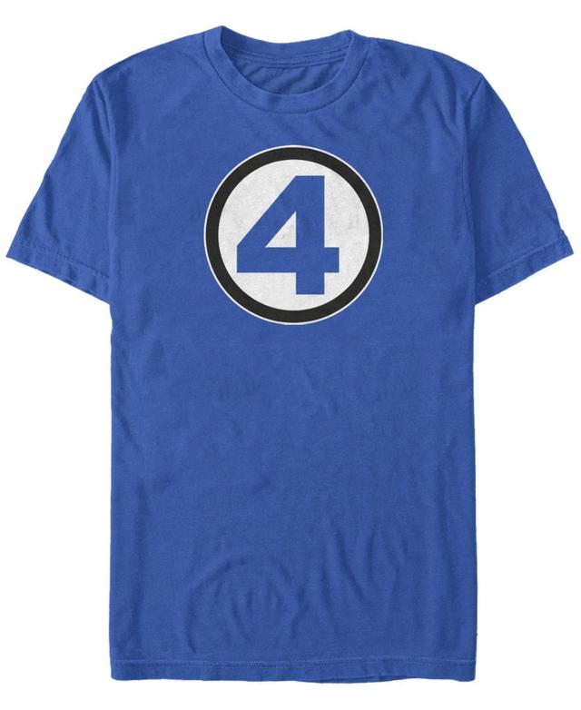 Mens Marvel Fantastic Four Bold Center Chest Logo Tee Med Blue Product Image