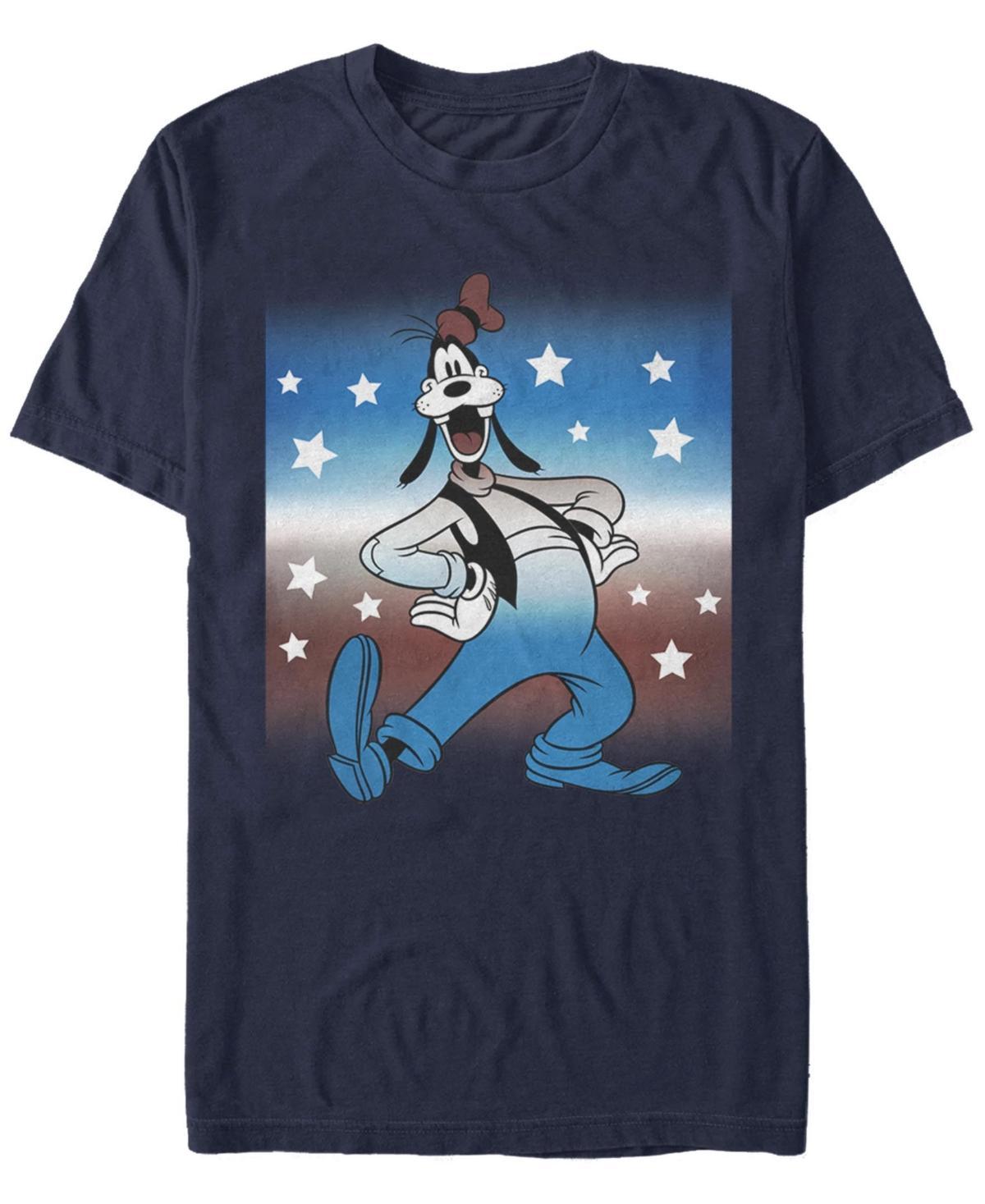 Disneys Mickey And Friends Goofy Mens Americana Portrait Tee Blue Product Image