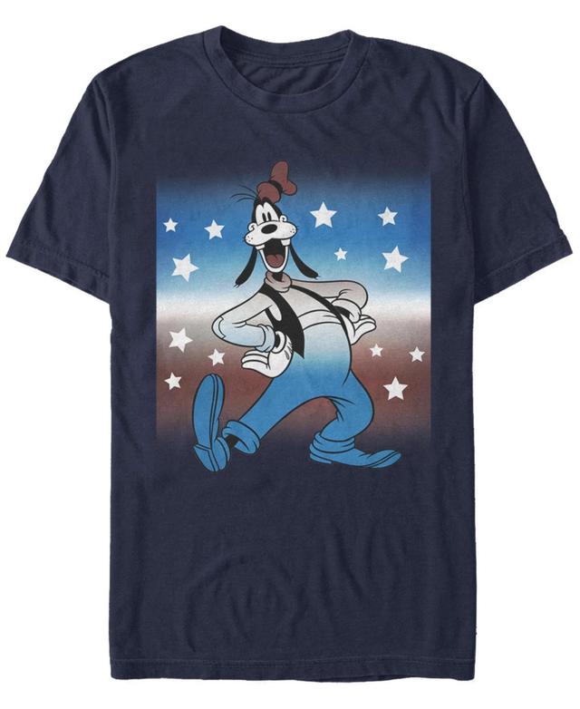 Mens Disney Mickey And Friends Goofy Americana Portrait Tee Blue Product Image