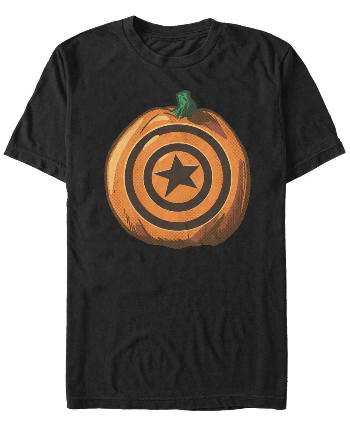 Marvel Mens Captain America Shield Pumpkin Short Sleeve T-Shirt Product Image