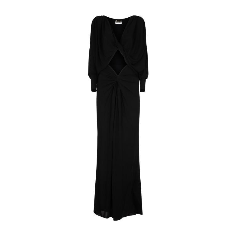 SAINT LAURENT Cut-out Long-sleeved Dress In Black Product Image