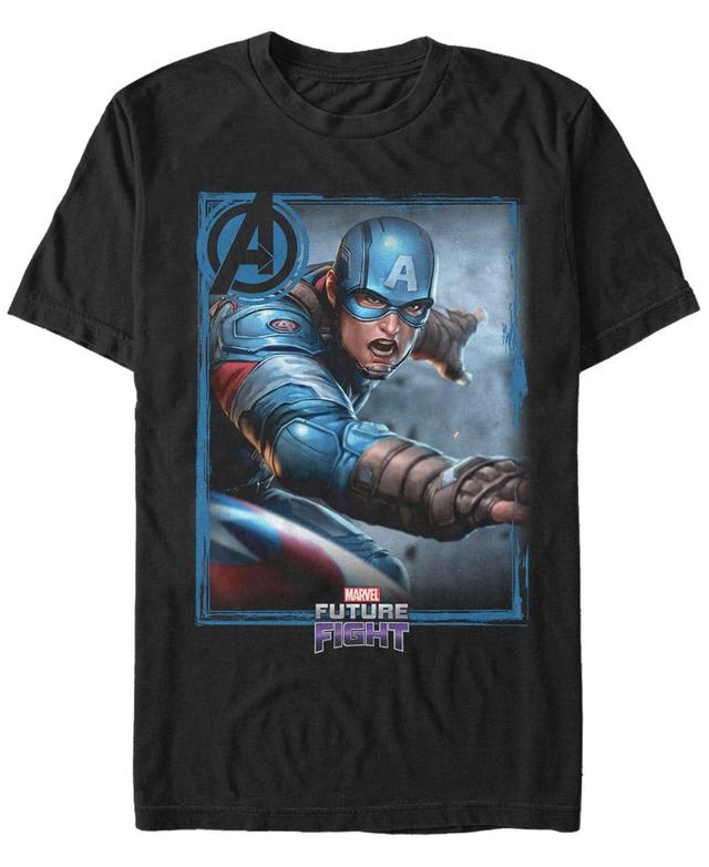 Marvel Mens Captain America Gamerverse Avengers Future Fight Poster, Short Sleeve T-Shirt Product Image