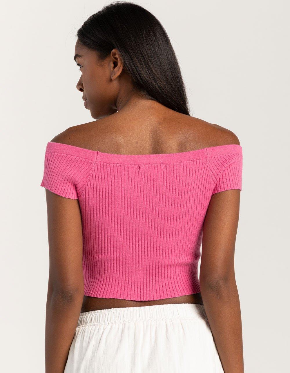 FULL TILT Off The Shoulder Rib Womens Top Product Image