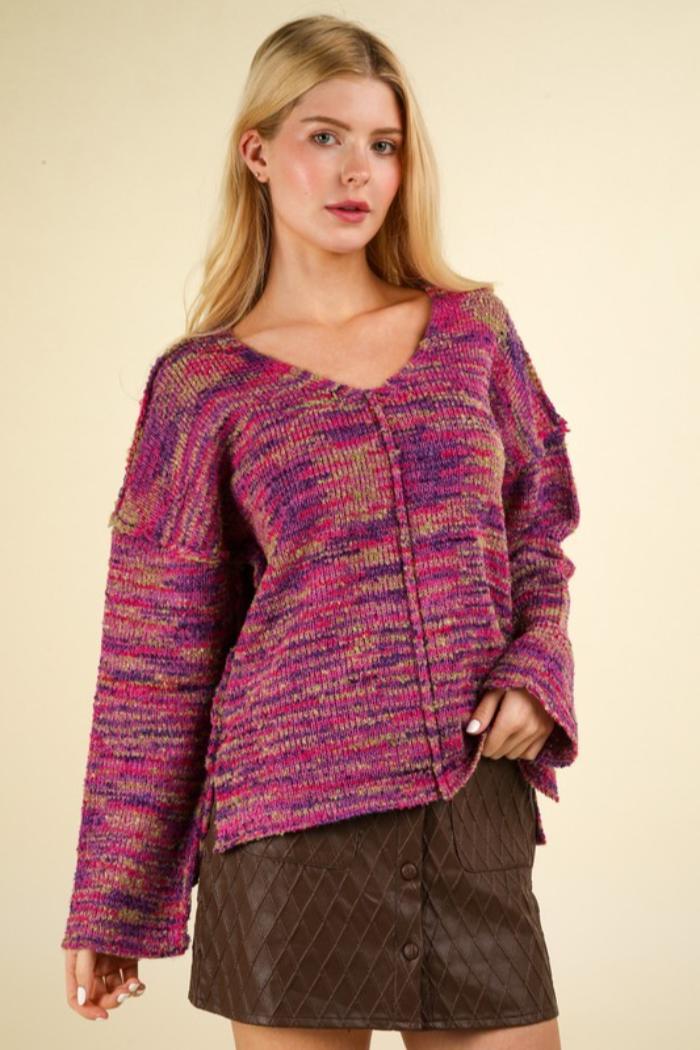 Mulit Color Knit Sweater Product Image