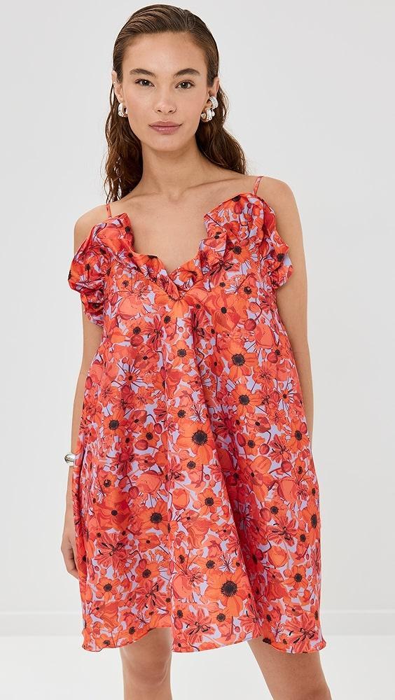 Kika Vargas Joan Dress Orange Daisy Taffeta | Shopbop Product Image