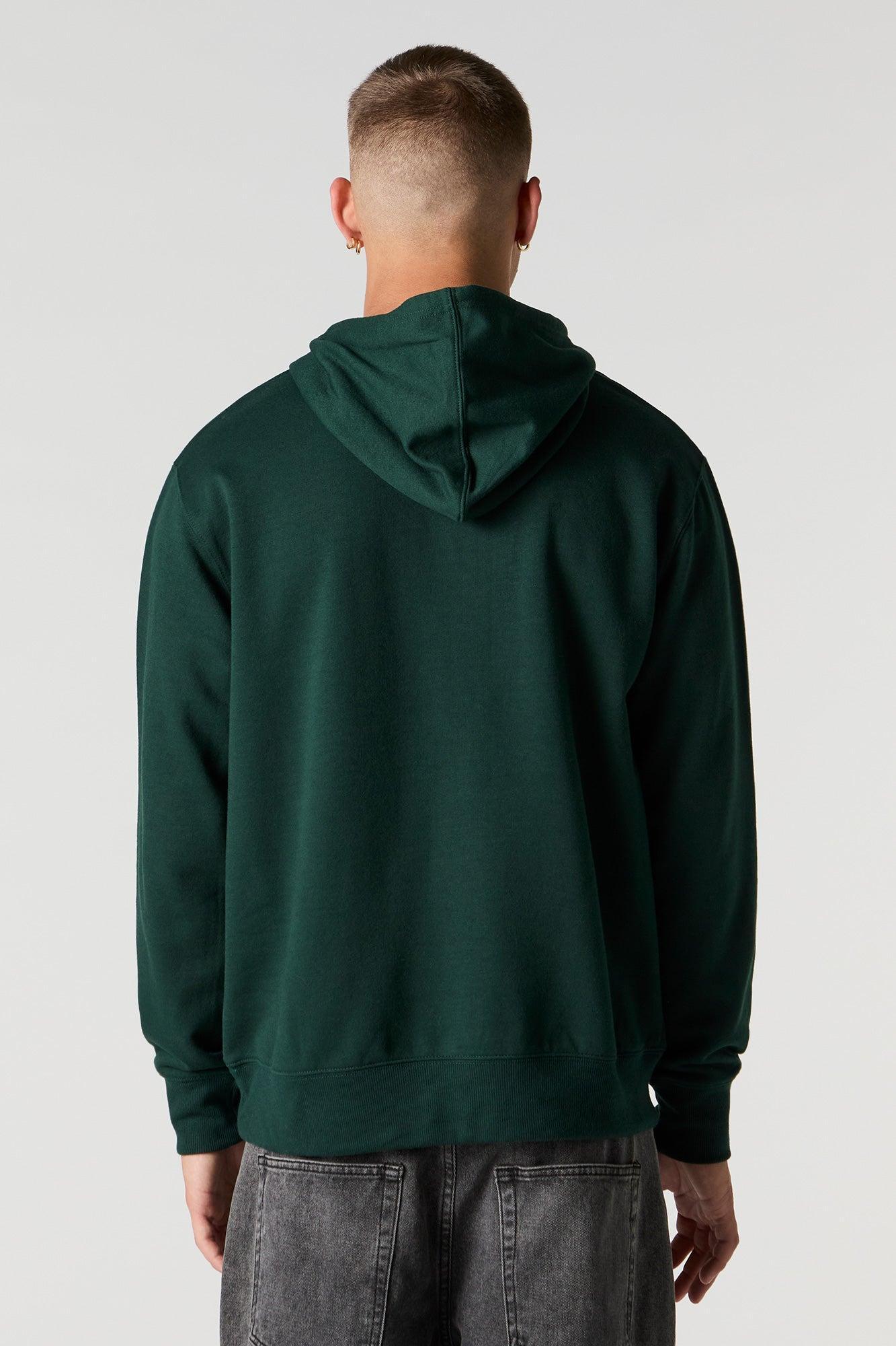 Solid Fleece Drawstring Hoodie Male Product Image