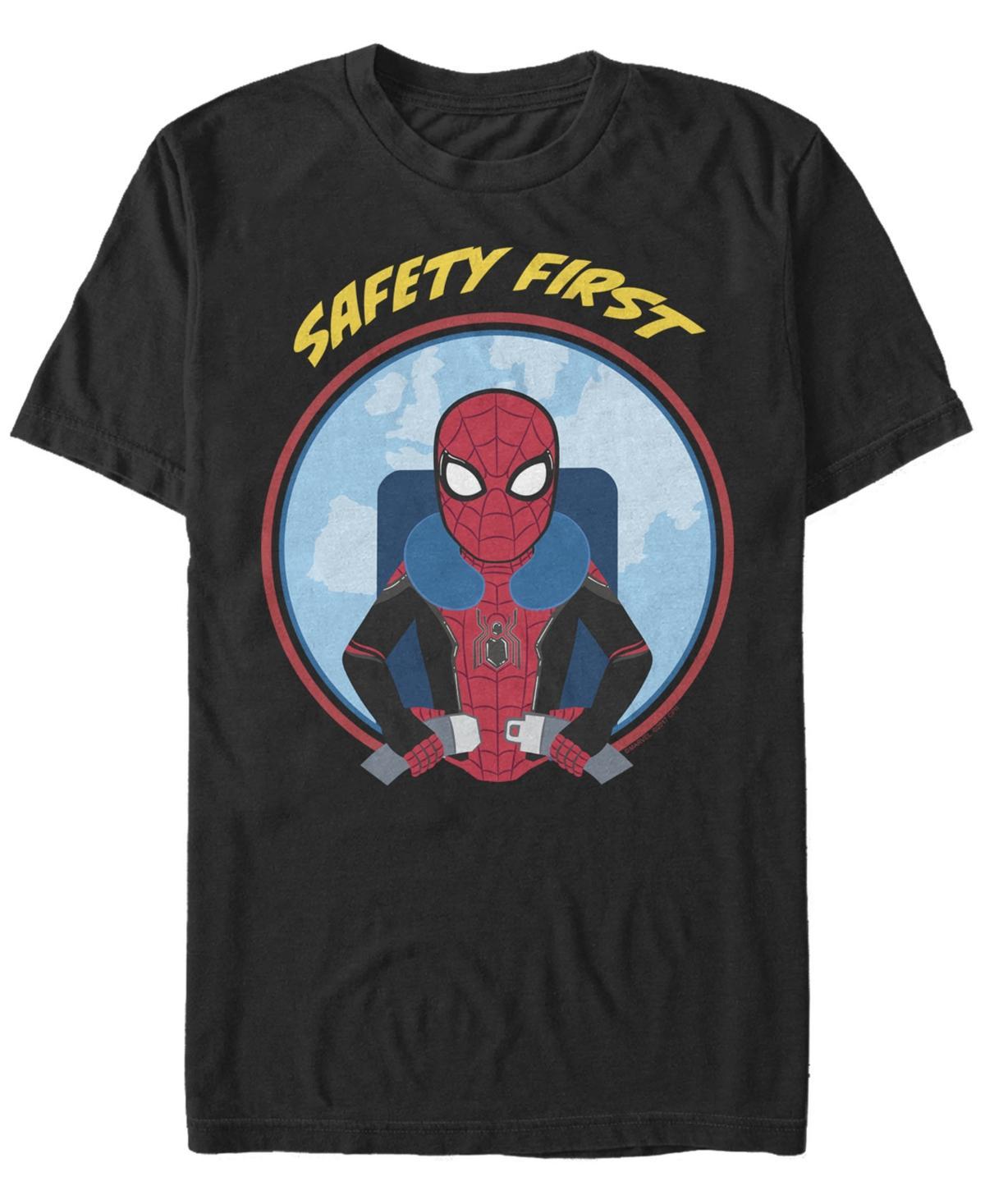 Mens Marvel Spider-Man Far From Home Safety First Circle Portrait Graphic Tee Product Image