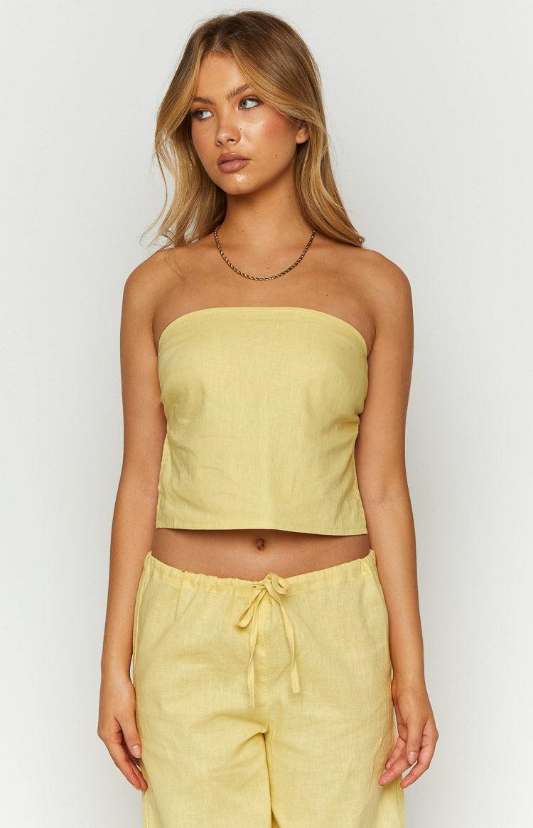 Ibiza Yellow Strapless Top Product Image