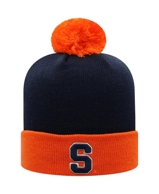 Mens Top of the World Navy and Orange Syracuse Orange Core 2-Tone Cuffed Knit Hat with Pom - Navy Product Image