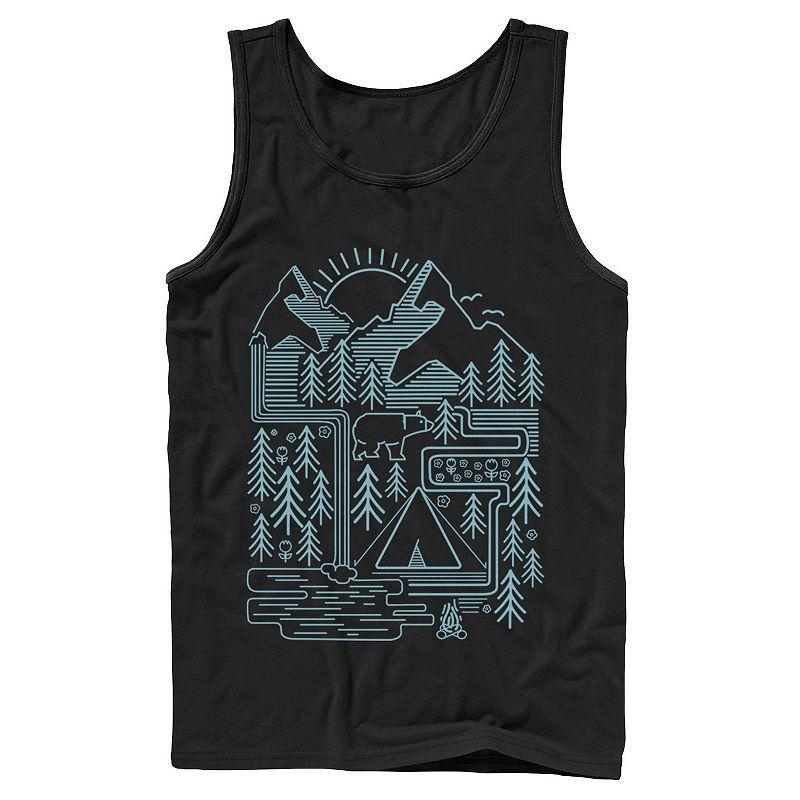 Mens Bear Scene Line Art Tank Top Product Image