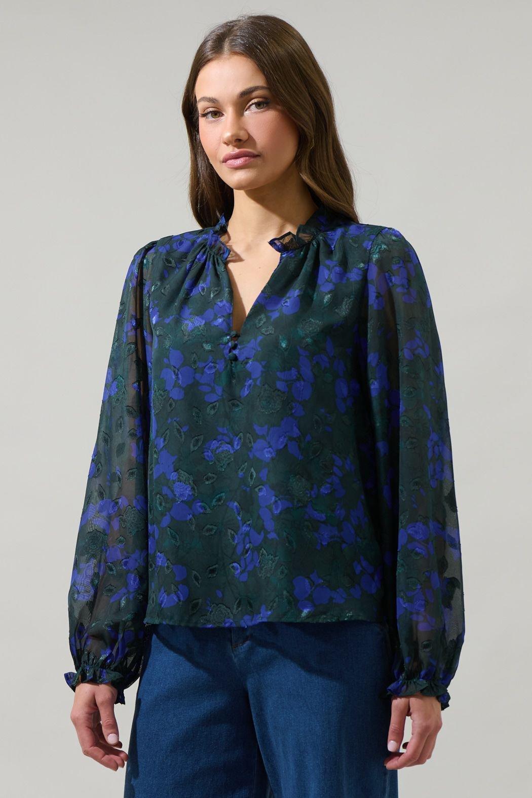 Sweetwater Floral Organza Blouse Product Image