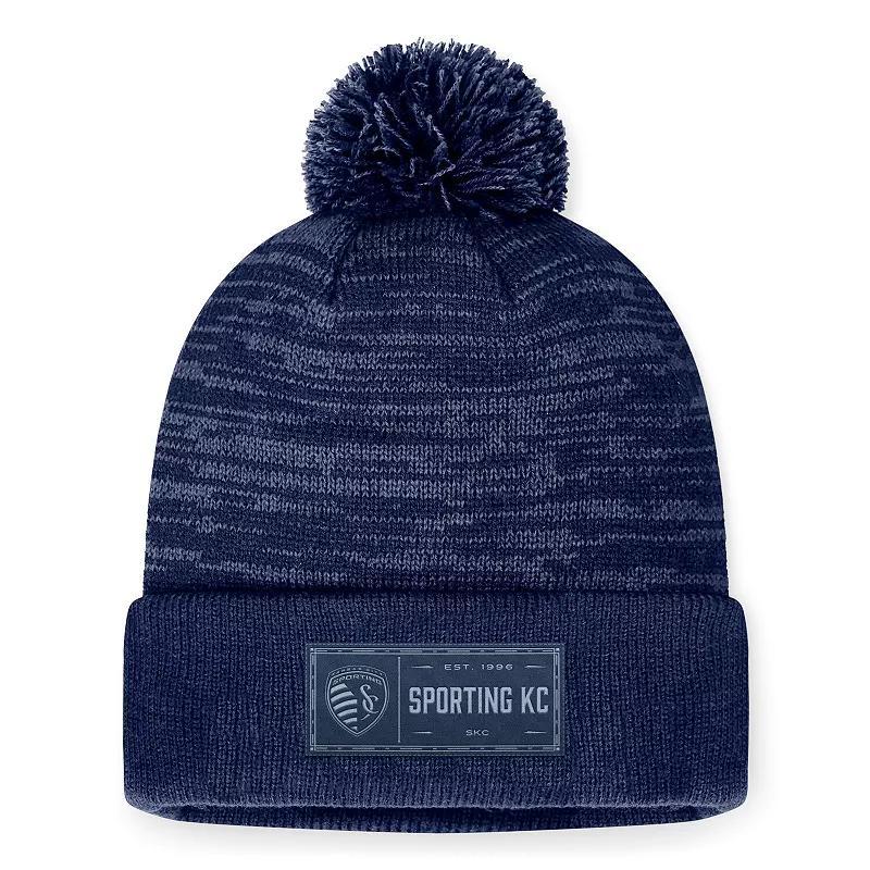 Mens Fanatics Branded Heather Navy New England Revolution Low Key Cuffed Knit Hat with Pom, Ner Blue Product Image