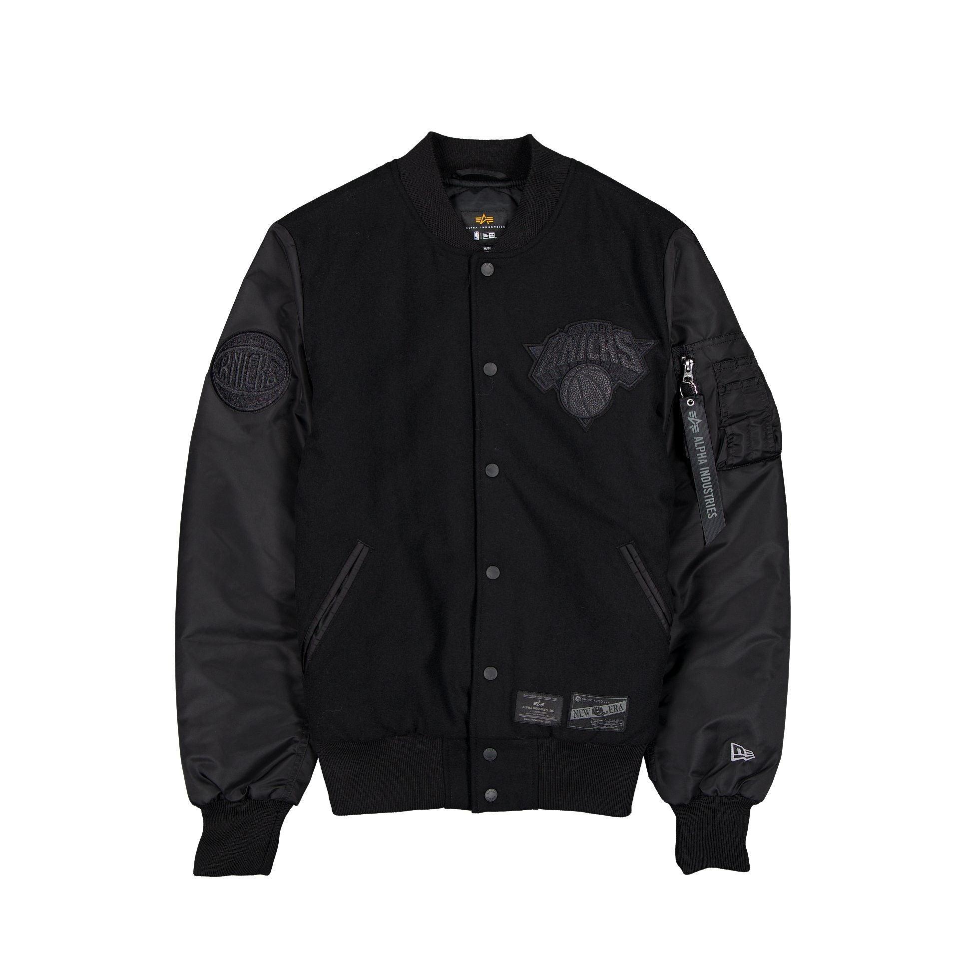 Alpha Industries x New York Knicks MA-1 Wool Varsity Jacket Black Male Product Image