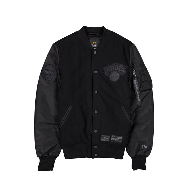 Alpha Industries x New York Knicks MA-1 Wool Varsity Jacket Black Male Product Image