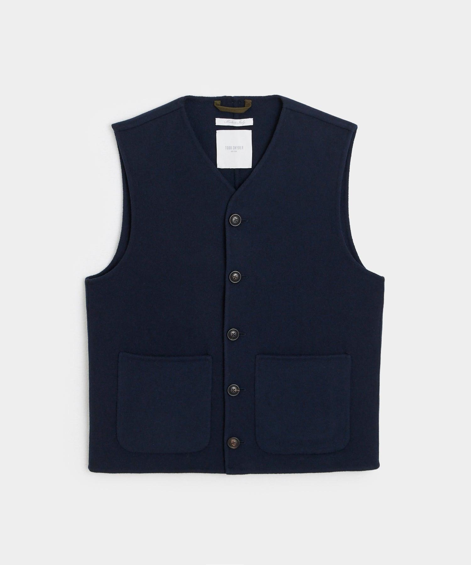 Italian Cashmere Vest in Navy Product Image