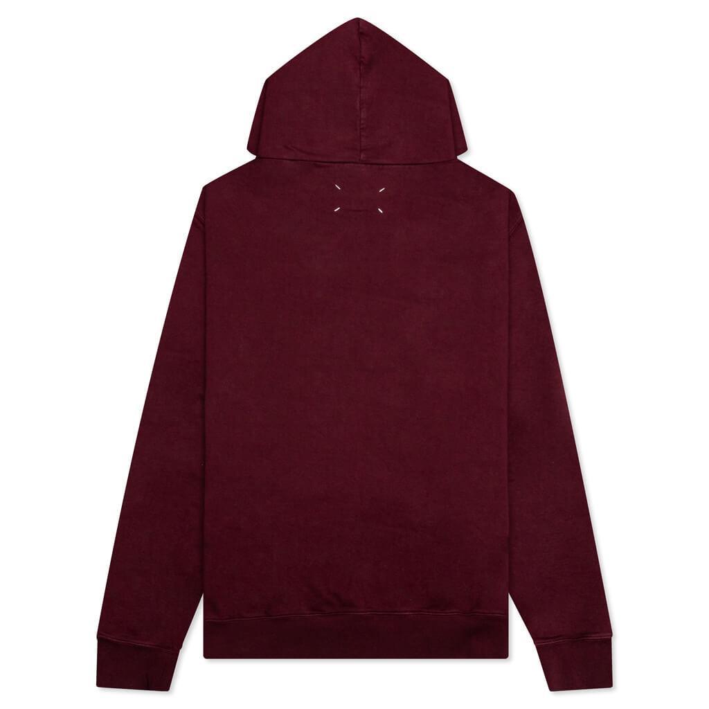 Logo-Embroidered Long-Sleeved Hoodie - Burgundy Female Product Image