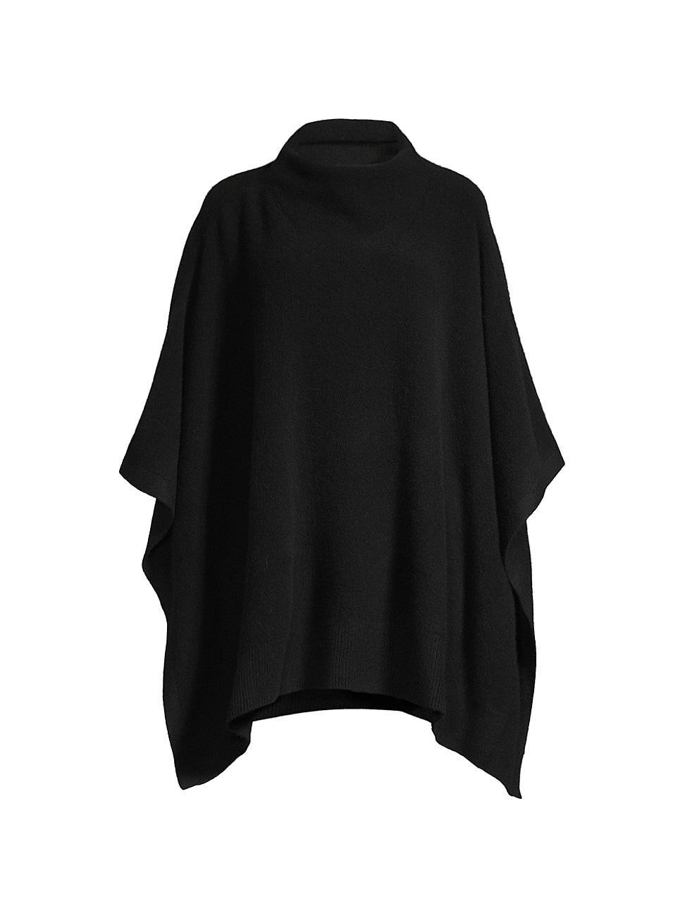 Funnel Neck Knit Cashmere Poncho Product Image