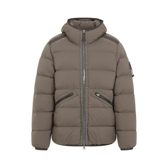 STONE ISLAND Compass Down Jacket In Brown Product Image