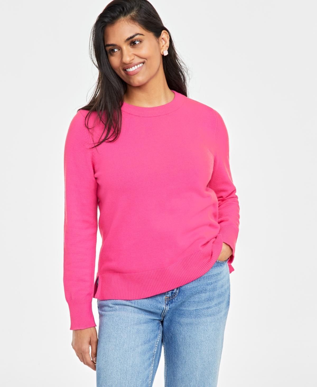 On 34th Womens Crewneck Long-Sleeve Sweater, Created for Macys Product Image