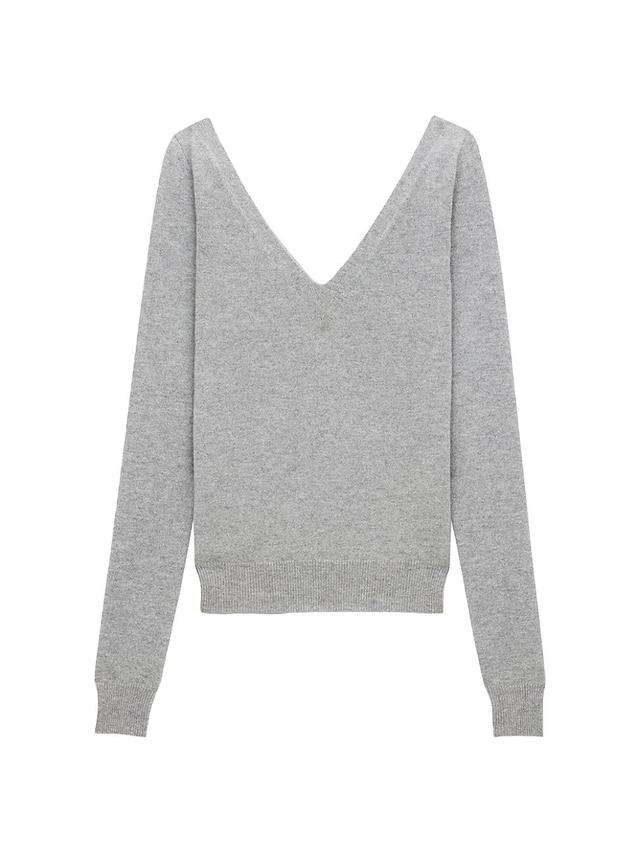 Womens V-Neck Sweater in Cashmere Product Image