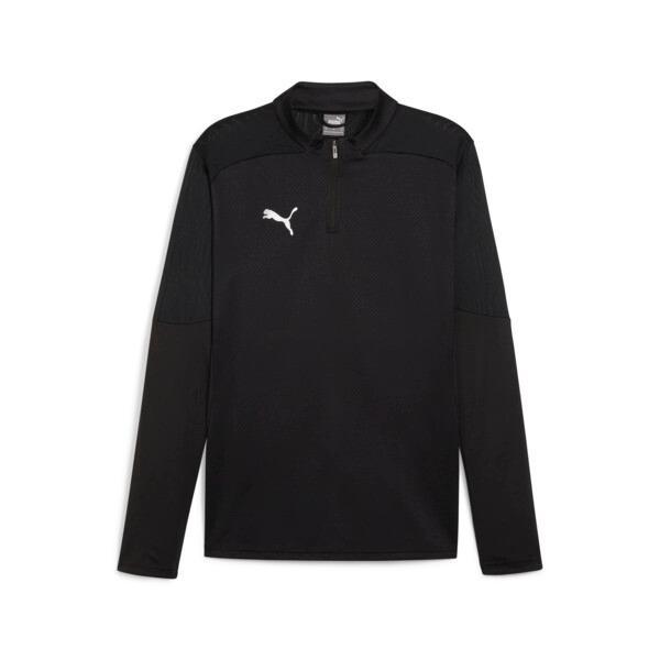 PUMA teamFINAL Quarter-Zip Men's Soccer Training Jacket in Black/Silver Product Image