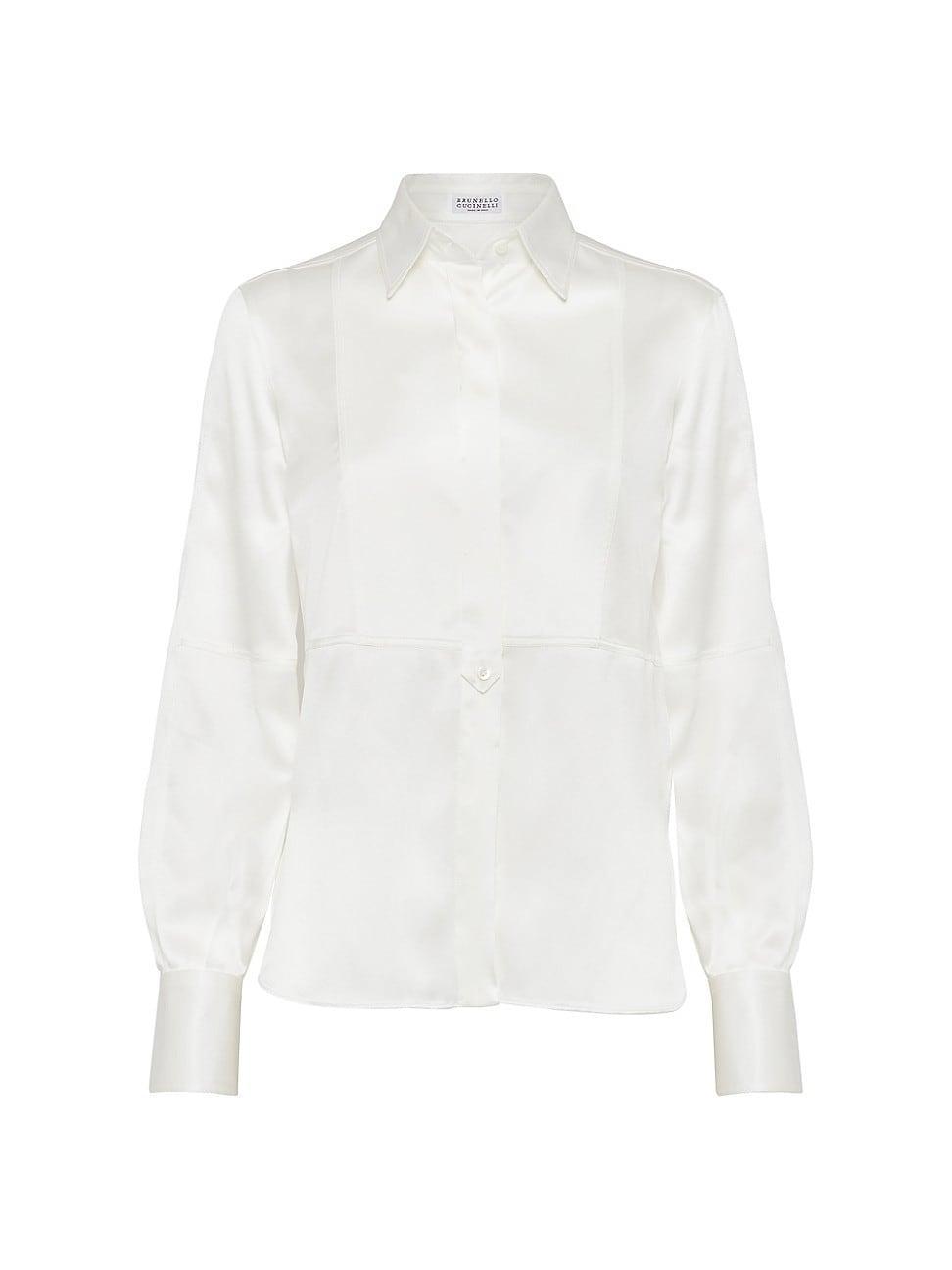 Womens Stretch Silk Satin Shirt Product Image