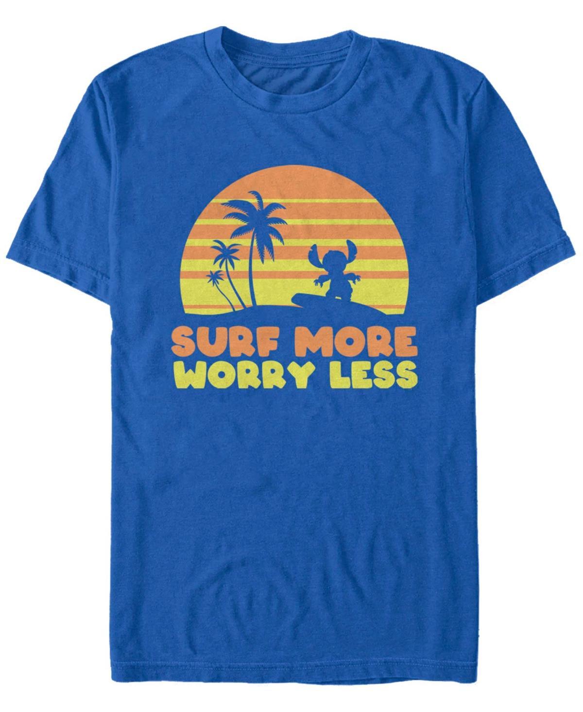 Disneys Lilo & Stitch Surf More Worry Less Retro Portrait Mens Tee Product Image