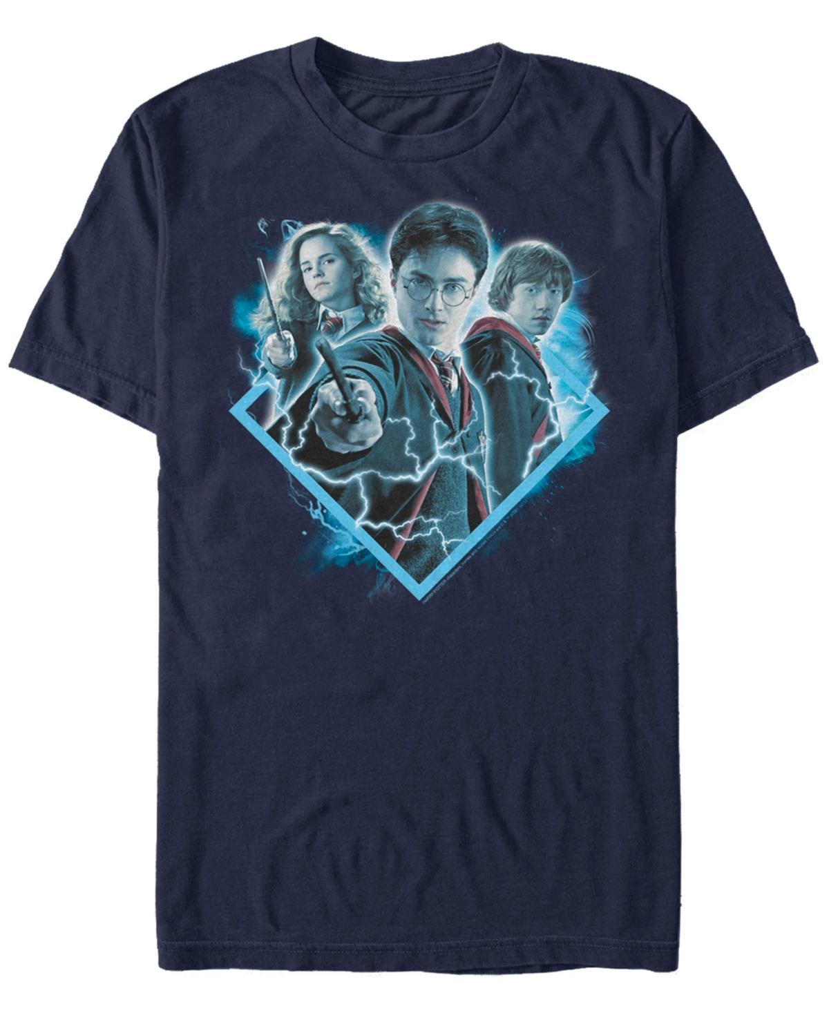 Fifth Sun Harry Potter Mens Ron Harry Hermione Lightning Trio Short Sleeve T-Shirt Product Image