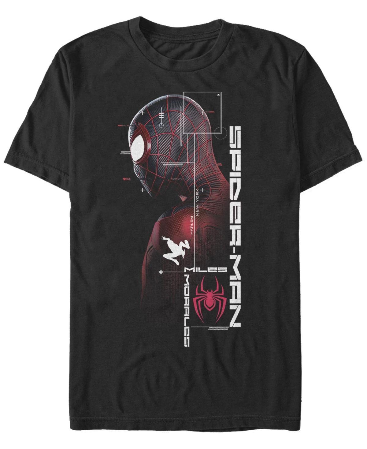 Mens Marvel Spider-Man Miles Morales Blueprint Profile Tee Black Product Image