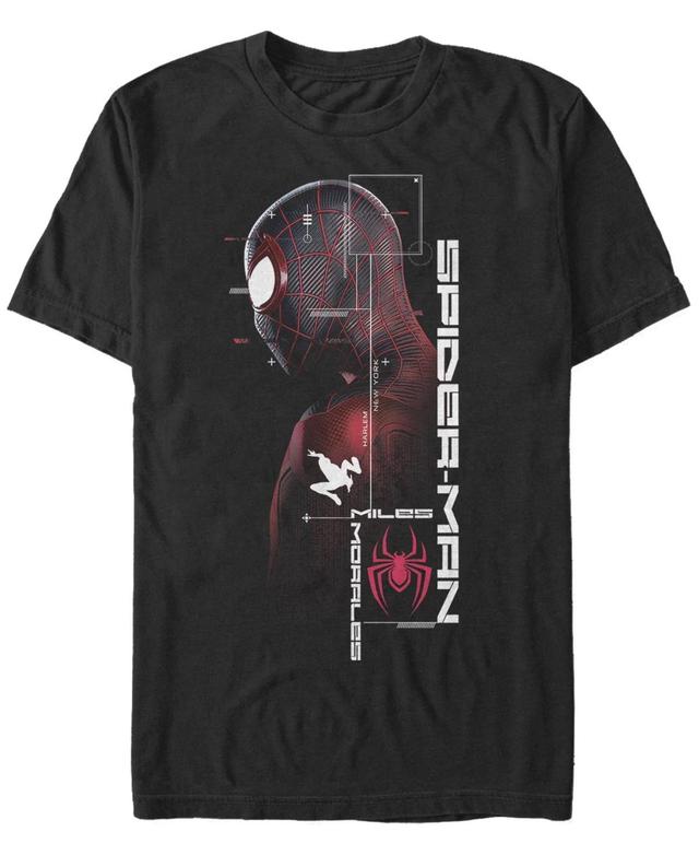 Mens Marvel Spider-Man Miles Morales Blueprint Profile Tee Product Image