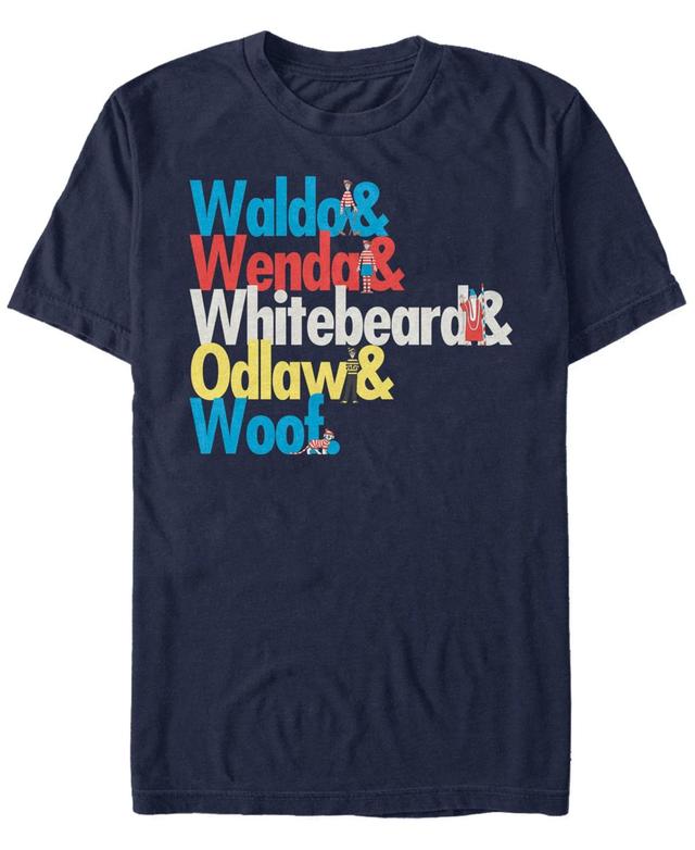 Mens Wheres Waldo Colorful Character Name Stack Graphic Tee Blue Product Image