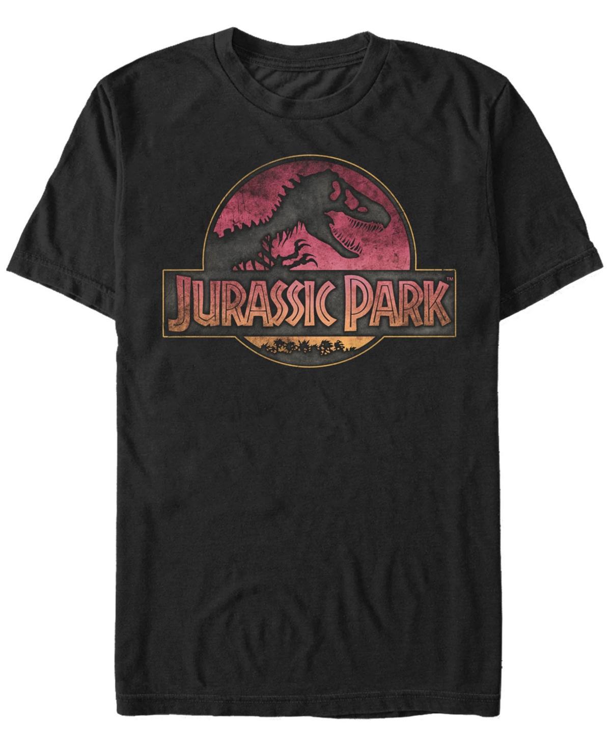 Fifth Sun Jurassic Park Mens Distressed Gradient Logo Short Sleeve T-Shirt Product Image