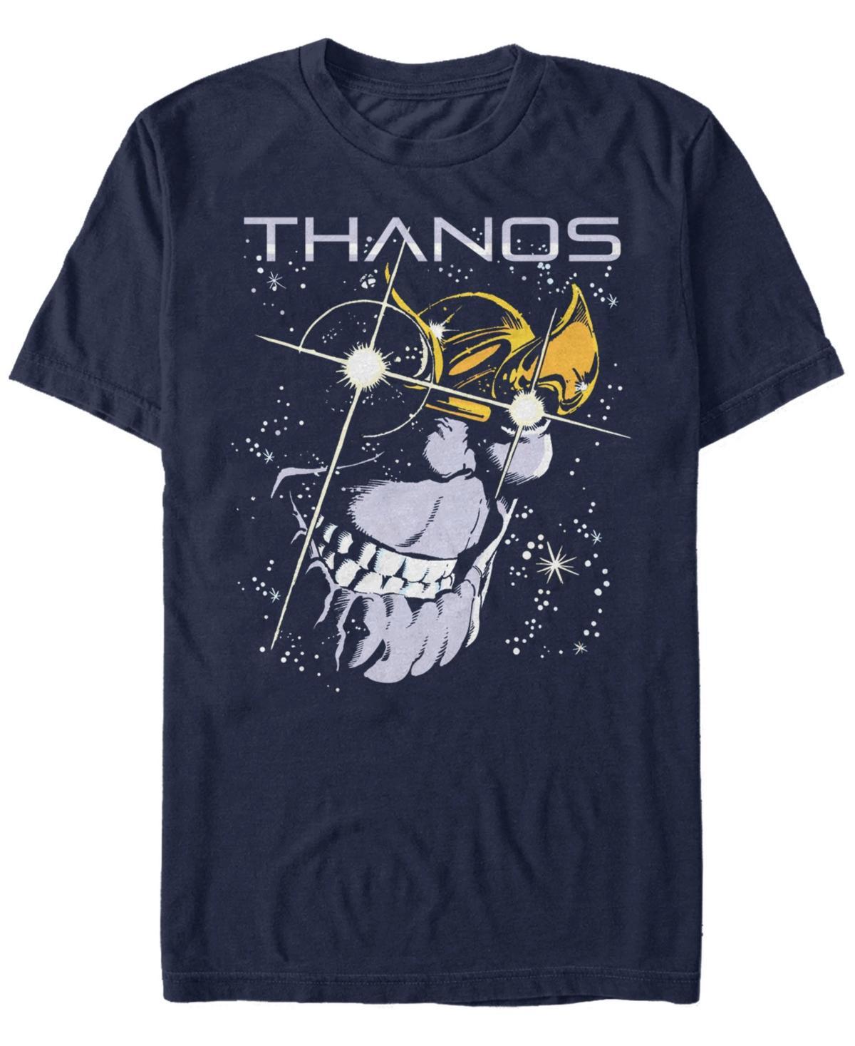 Mens Marvel Comics Retro Thanos Stars Tee Blue Product Image